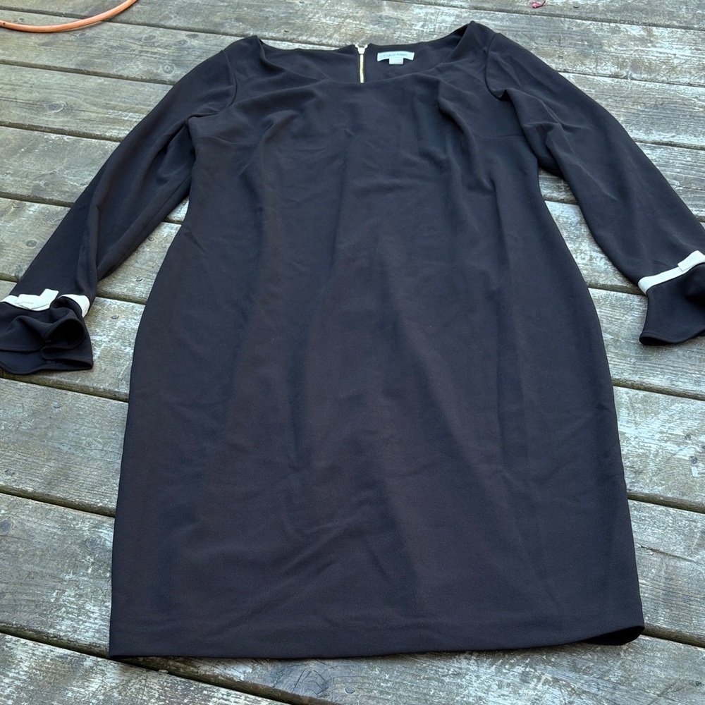 Calvin Klein Black Dress with White Trim size 14